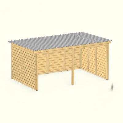 Holz-Unterstand Modul 268cm Tiefe Sanilu Sanilu