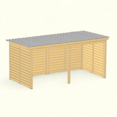 Holz-Unterstand Modul 218cm Tiefe Sanilu Sanilu