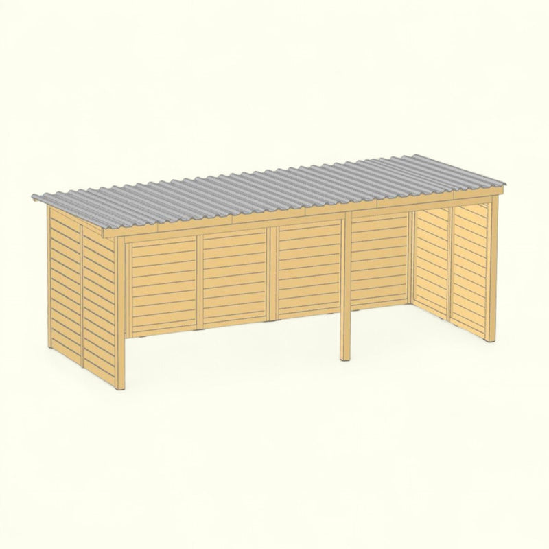 Holz-Unterstand Modul 218cm Tiefe Sanilu Sanilu