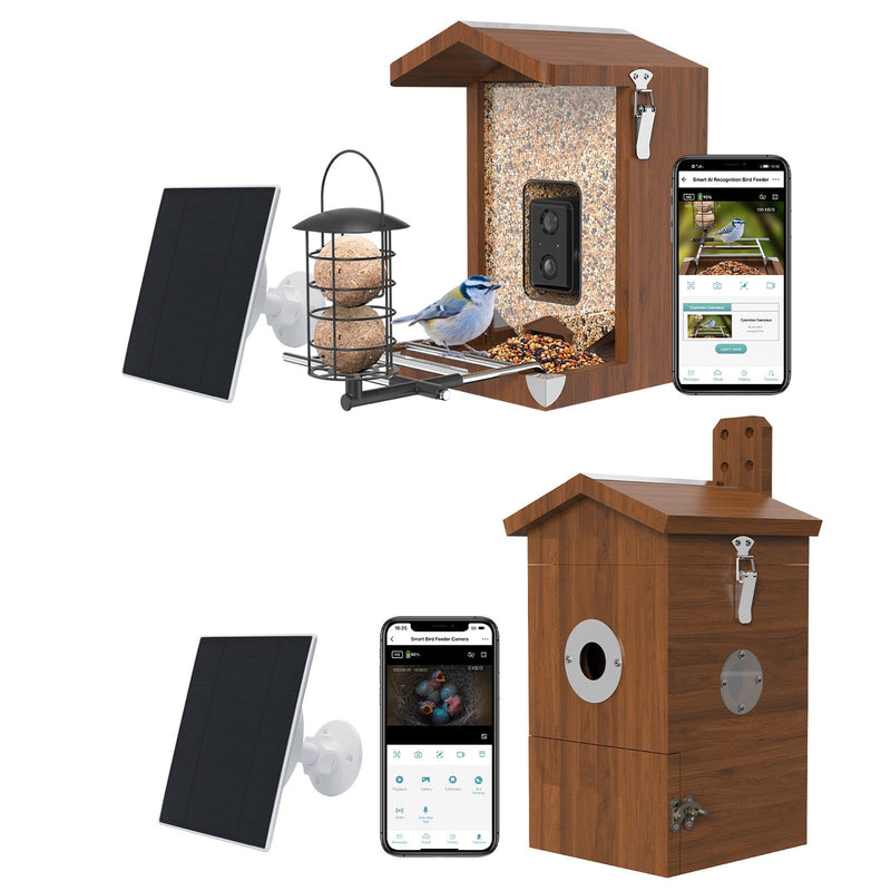 Nistkasten mit Kamera & Futterhaus mit Kamera – Komplettset