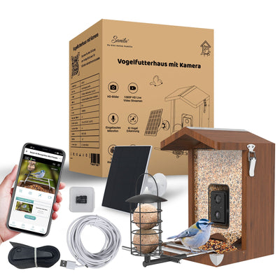 Nistkasten mit Kamera & Futterhaus mit Kamera – Komplettset