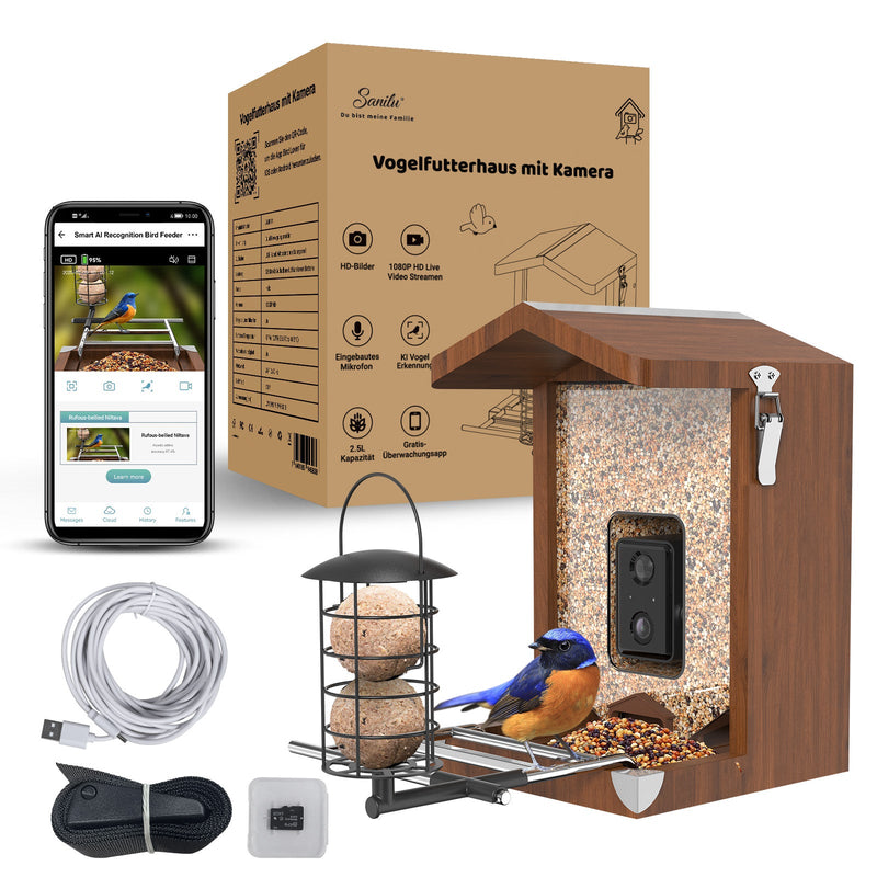 Nistkasten mit Kamera & Futterhaus mit Kamera – Komplettset