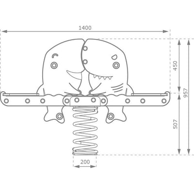 Bascule sur ressort - Bascule Jumeaux Requin