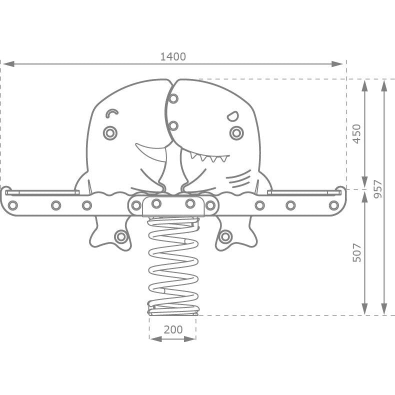 Bascule sur ressort - Bascule Jumeaux Requin