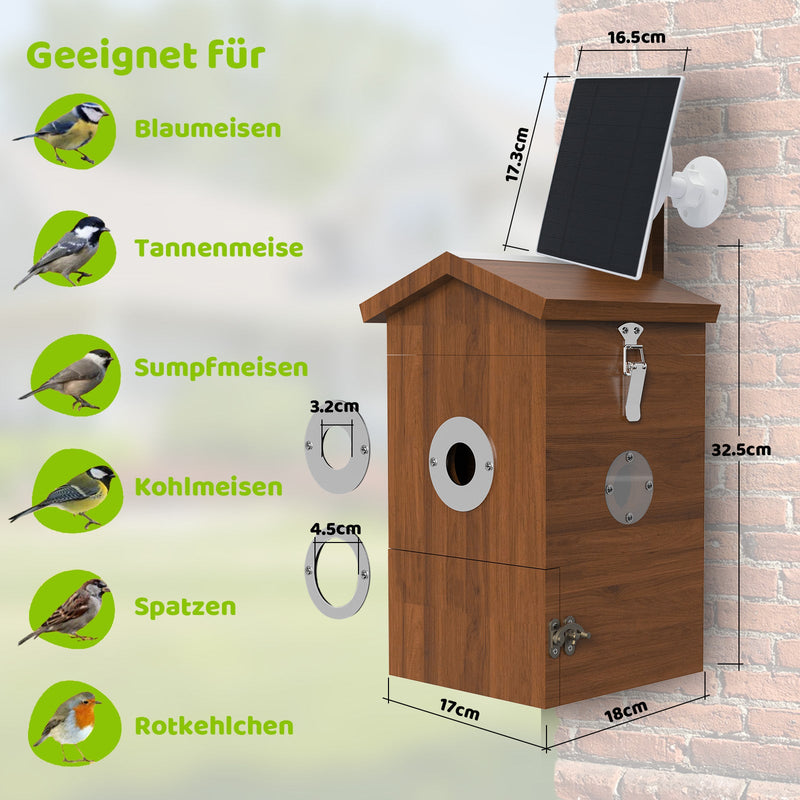 Nistkasten mit Kamera & Futterhaus mit Kamera – Komplettset