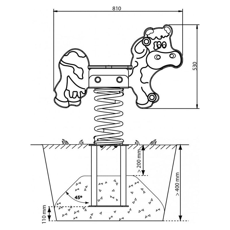 Bascule - Vache à bascule printanière