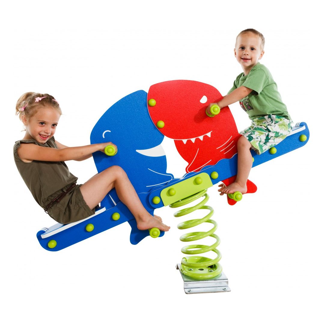 Spring seesaw Hai-Zwillinge - double seat seesaw for playgrounds