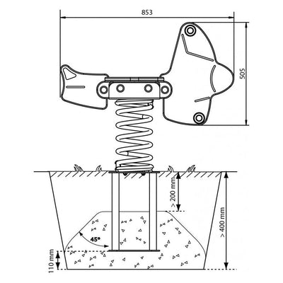 Bascule - Bascule de printemps avion avec ressort et ancre