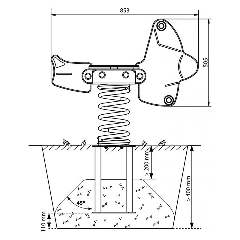 Bascule - Bascule de printemps avion avec ressort et ancre