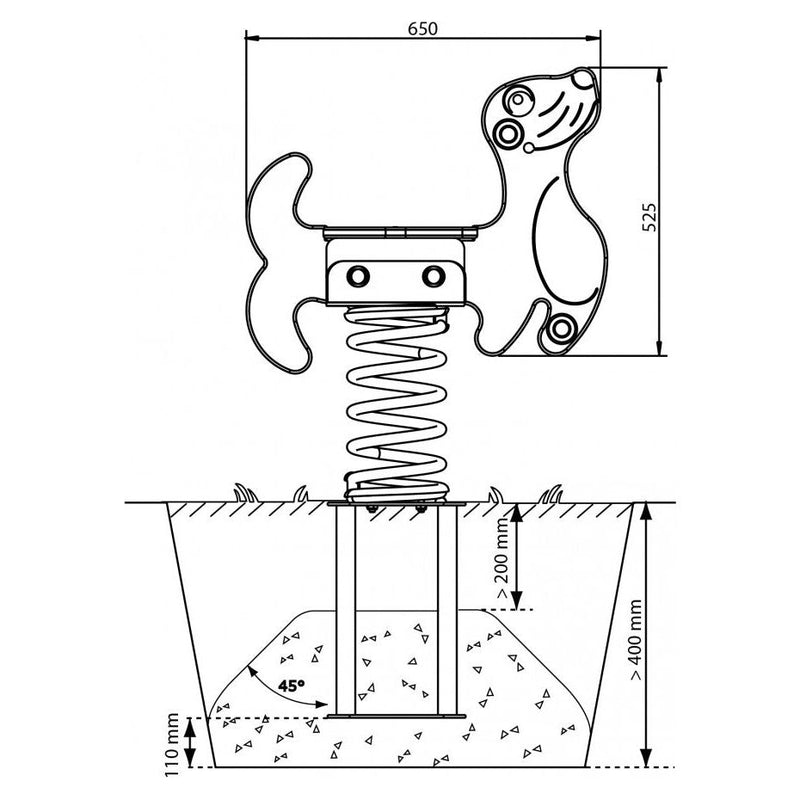 See-saw - spring rocker crocodile with spring and anchor