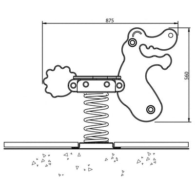 See-saw - spring rocker crocodile with spring and anchor