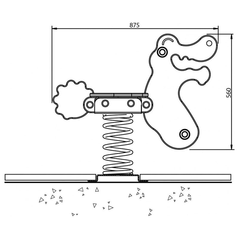 See-saw - spring rocker crocodile with spring and anchor