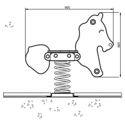 Bascule - bascule de printemps cheval avec ressort et ancre